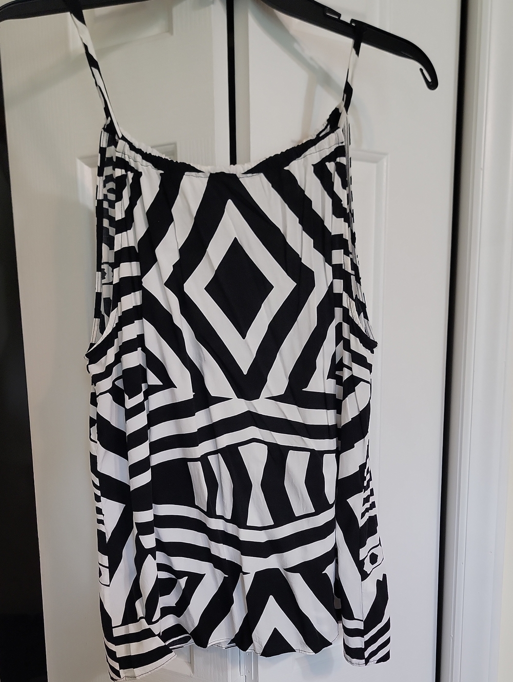 crown & ivy Black and White Striped Tank